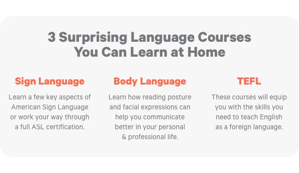 3 Surprising Language Courses You Can Learn at Home