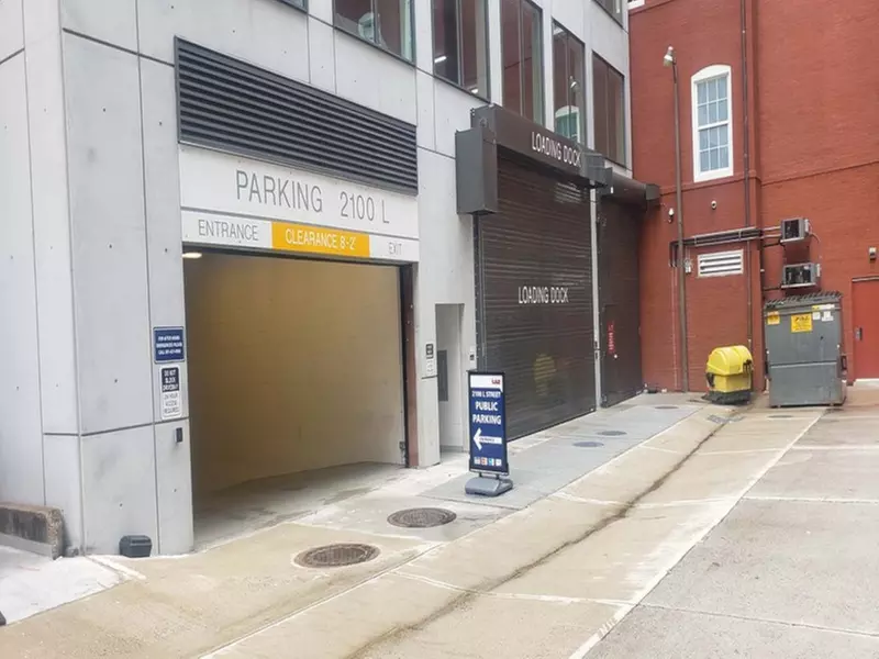 Parking at Alley Entrance - 2100 L St. NW. Garage