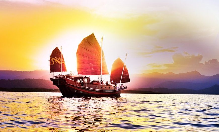 Image 4: Shaolin Sunset Sailing Aboard Authentic Chinese Junk Boat