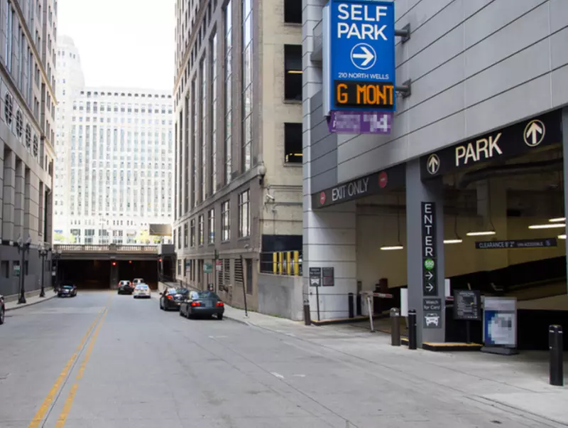 Parking at 210 N. Wells St. Self Park Garage