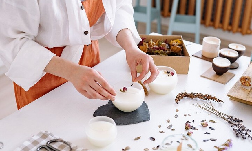 Image 1: DIY Candle Making Class at a Local Wine Bar in Atlanta