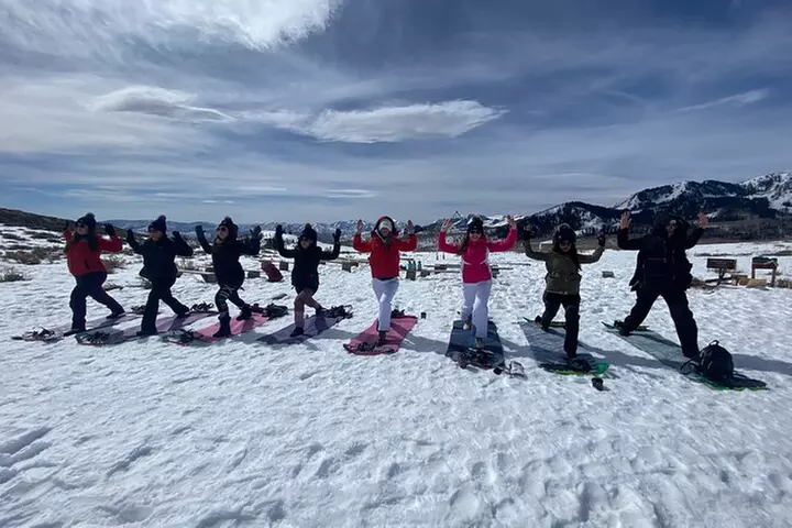 Snowshoe and Snowga (snow yoga) in Park City's Winter Wonderland