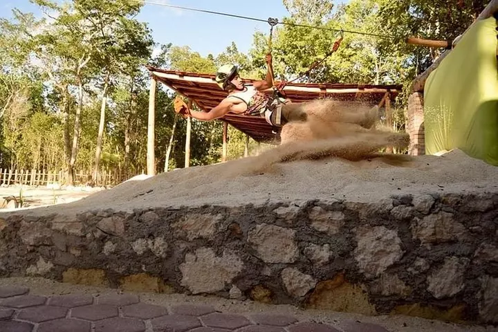 Amazing Experience ATV (shared), Zipline and Cenote + Round Transpo...