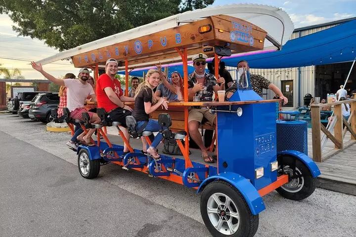 Party Bike through St. Pete with Bar+Mural Stops on Trolley Pub
