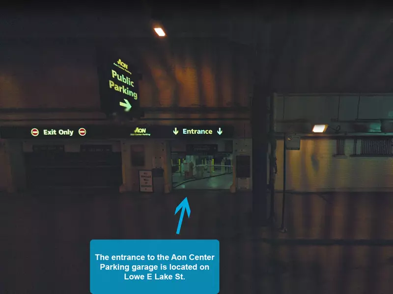 Parking at Underground Entrance - Aon Center Parking Garage