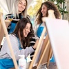 Image 1: Mystery Paint and Sip Night at a Trendy Wine Bar in Atlanta
