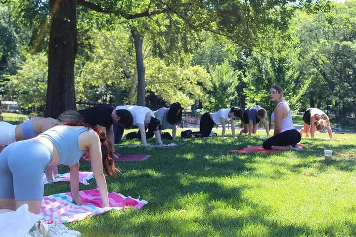 Central Park Yoga Class with a View in the Heart of New York City