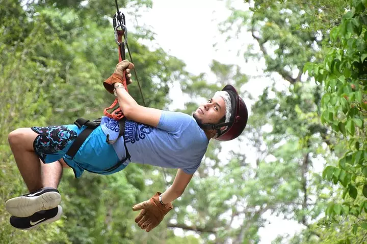 Combo 3X1 Jungle ATV Single, Ziplines & Cenote from Playa del Carme...