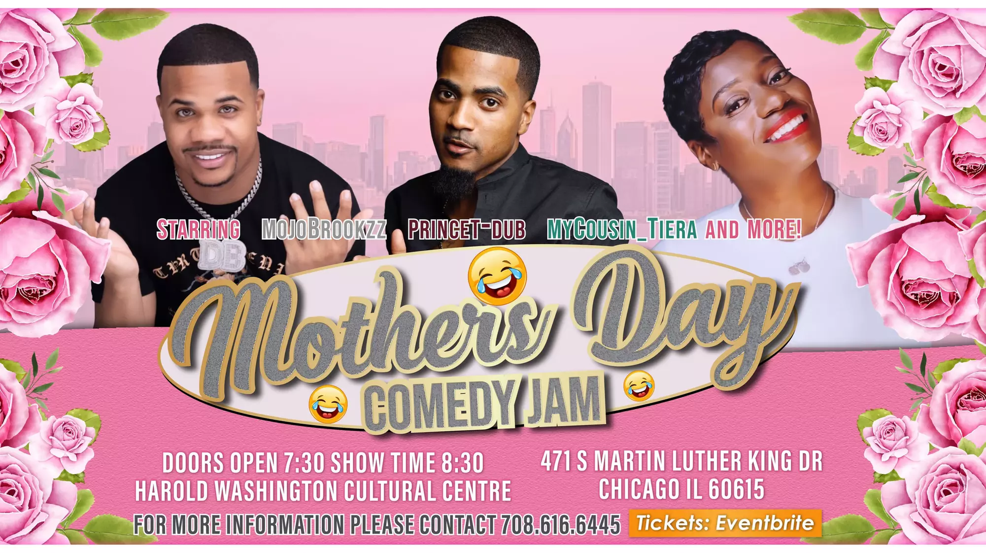 Mother's Day Comedy Jam: Prince T-Dub, Mojo Brookzz, Mycousin Tiera - Friday, May 12, 2023 / 7:30pm - Primary Image