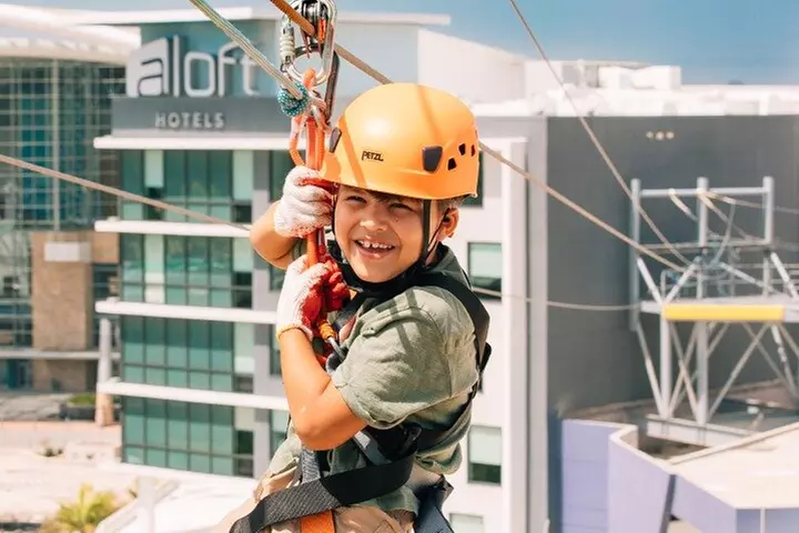 Zipline Sky Bull in Urban Environment in Toroverde urban park San Juan - Second Medium