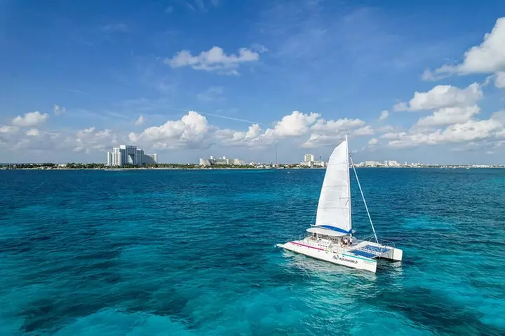 Isla Mujeres Catamaran, Open Bar and Beach Club Tour - Primary Image