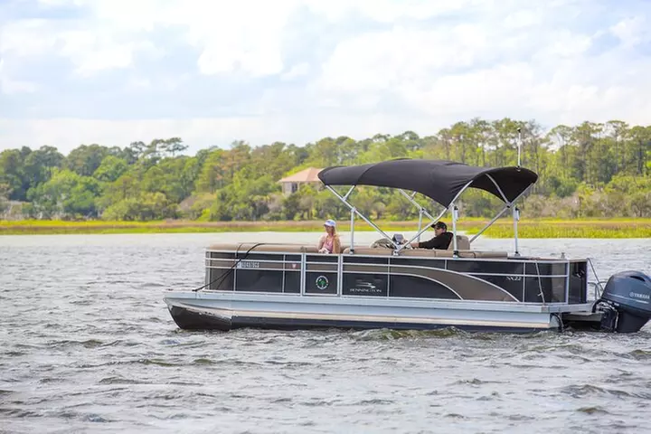 2 Hour Private Hilton Head Boat Rental by 24 ft. Luxury Pontoon - Primary Image