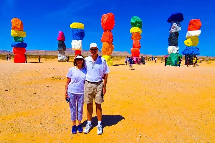 California Desert, Seven Magic Mountains and Las Vegas Sign