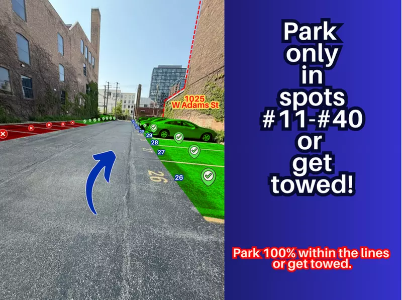 Parking at 1025 W Adams St. - Spots #11 - 40 Only