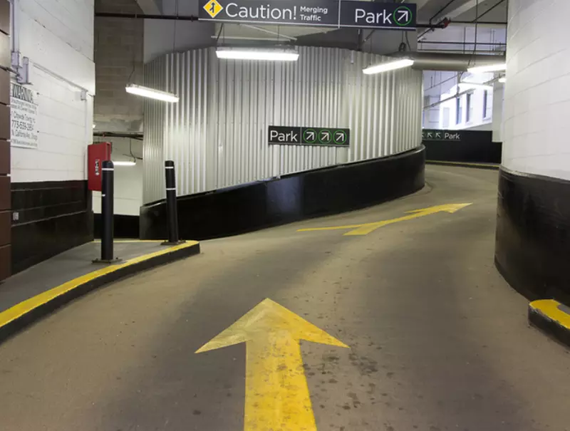 Parking at 210 N. Wells St. Self Park Garage