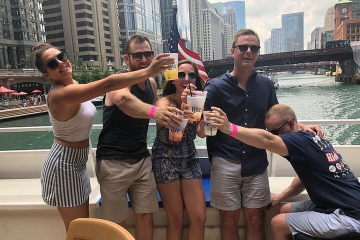 Chicago Skyline Tiki Chic Party Cruise on Lake Michigan