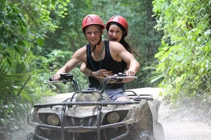 Combo 3X1 Jungle ATV Single, Ziplines & Cenote from Playa del Carme...
