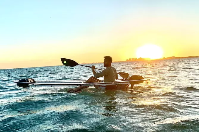 SUNSET Island Beach CLEAR Bottom Kayak - Primary Image