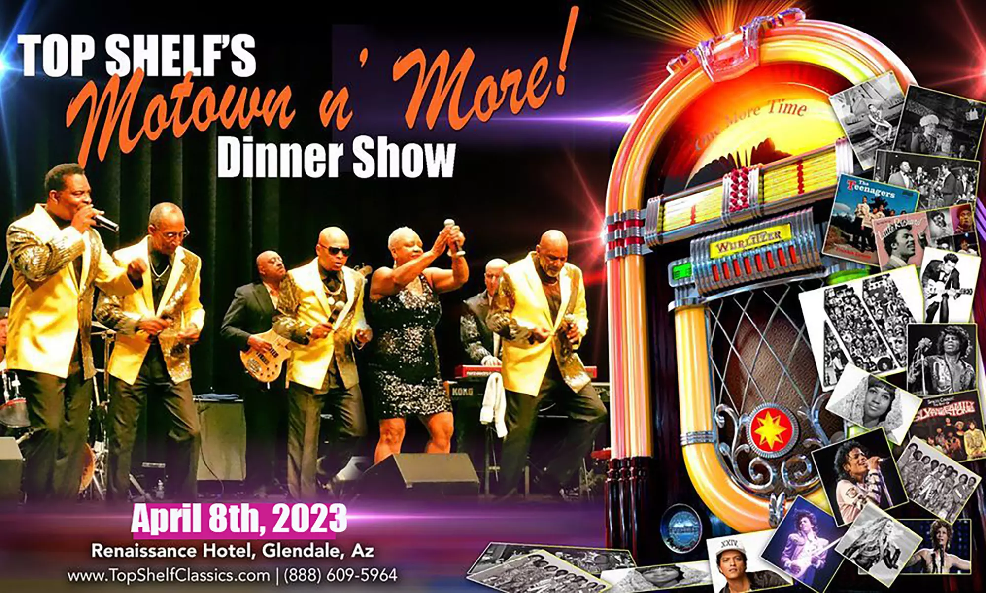 Motown n' More … Top Shelf Classics! - Saturday, Apr 8, 2023 / 8:00pm (Dinner Begins at 6:00pm) - Primary Image