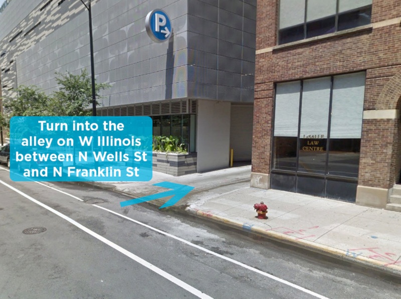 Parking at Alley Entrance - Cortland Chicago River North Garage