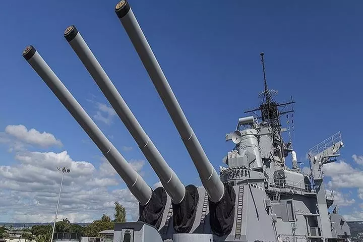Battleships of WWII at Pearl Harbor from Maui - Second Medium