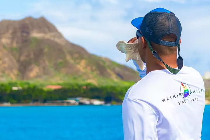 Board from Waikiki Beach for a scenic Sunset Sail on the Hāwea