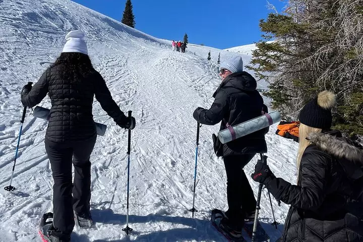 Snowshoe and Snowga (snow yoga) in Park City's Winter Wonderland