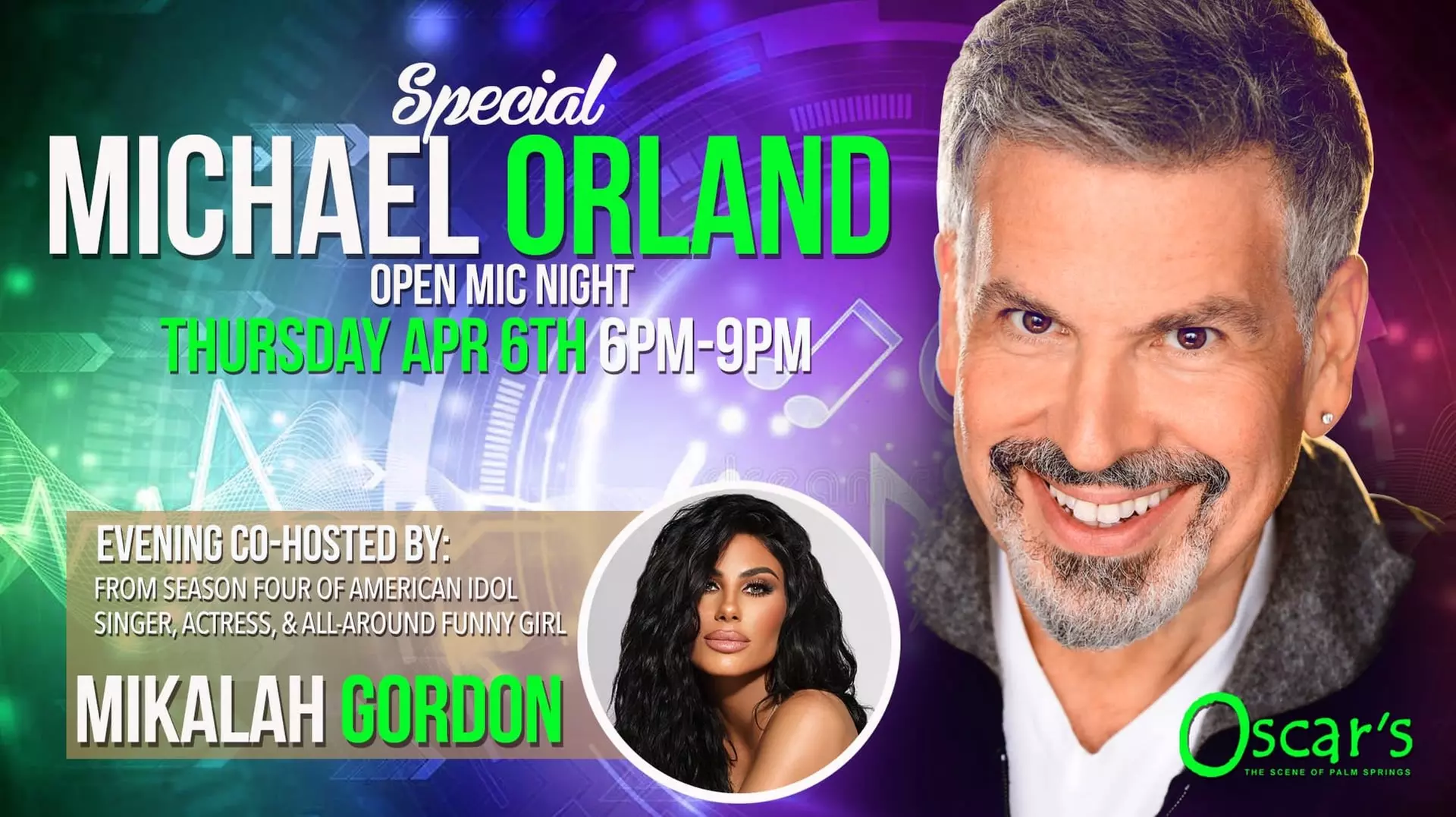 Open MIC Night with Michael Orland and Guest Host Mikalah Gordon - Thursday, Apr 6, 2023 / 6:00pm - Primary Image