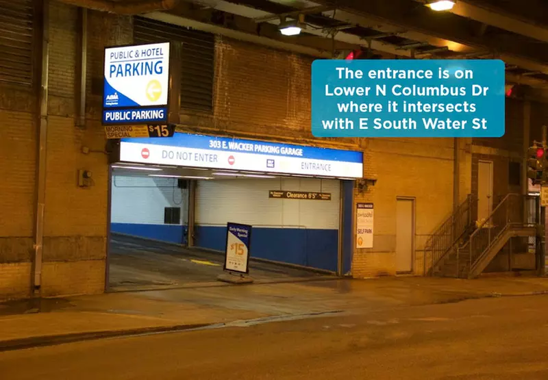 Parking at Underground Entrance - 303 E. Wacker Dr. Garage