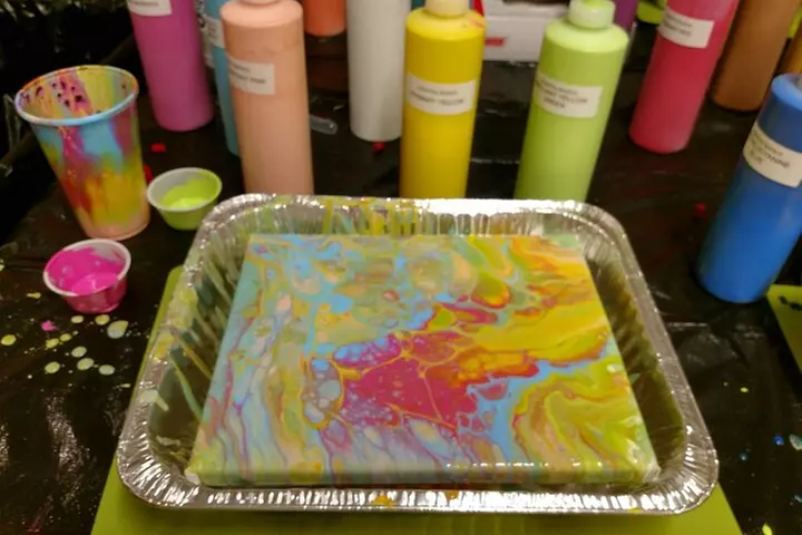 Acrylic Pour Painting Class in Estes Park, Colorado