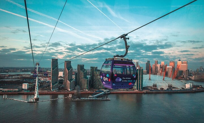 Image 1: London: IFS Cable Car + Uber Boat One Way River Thames Cruise