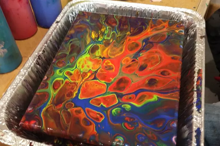 Acrylic Pour Painting Class in Estes Park, Colorado