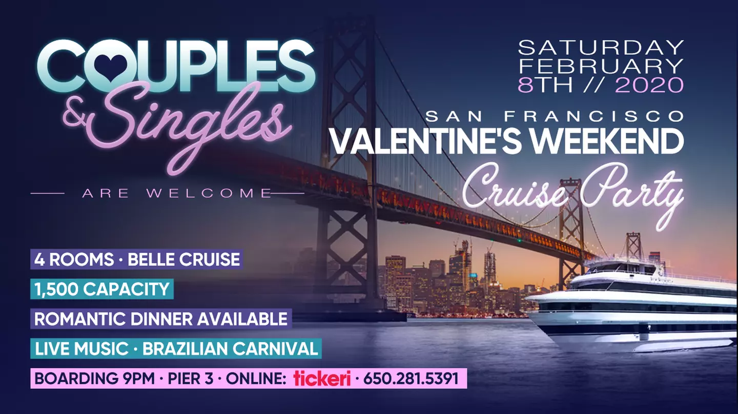 Valentine's at Sea! -- Singles & Couples Cruise Party - Saturday, Feb 8, 2020 / 9:30pm (Boarding Begins at 8:30pm) - Primary Image