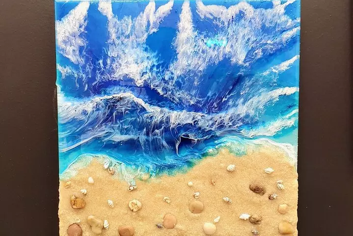 Resin Beach Scene Art Class Experience - Second Medium