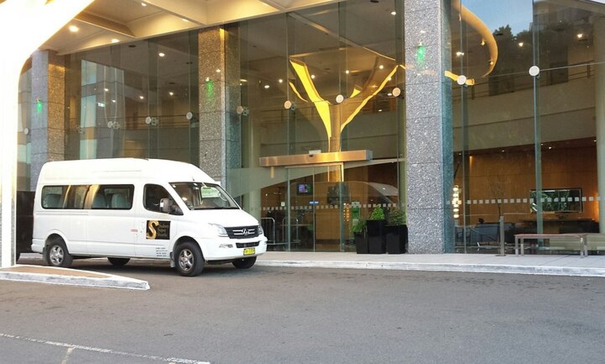 Image 3: Sydney Airport to Sydney CBD shared ride seat in vehicle shuttle tr...