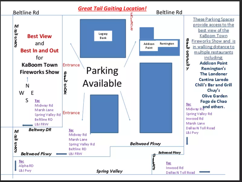 Parking at 4560 Belt Line Rd. Lot - Second Medium