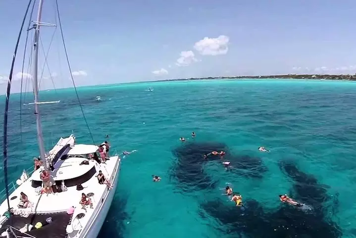 Catamaran adventure to Isla Mujeres with Snorkel,Buffet,Open Bar an...