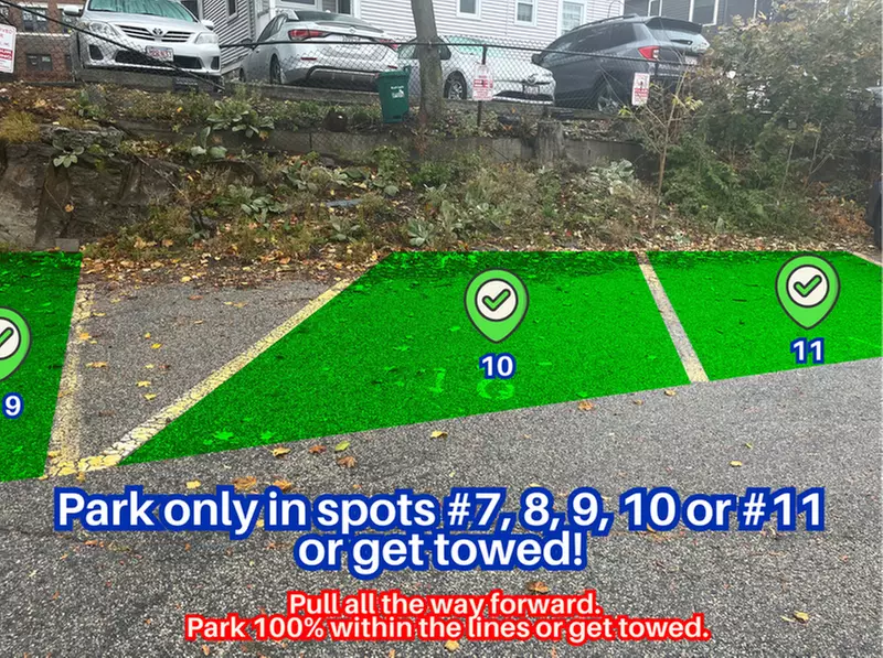 Parking at 358 Chestnut Hill Ave. - Spots #7, 8, 9, 10 or #11 Only
