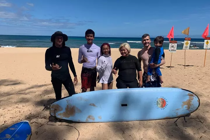 Learn to surf with a local big wave rider on the North Shore of Oahu