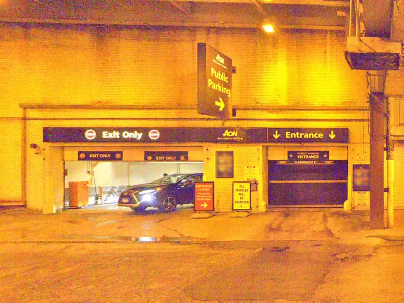 Parking at Underground Entrance - Aon Center Parking Garage