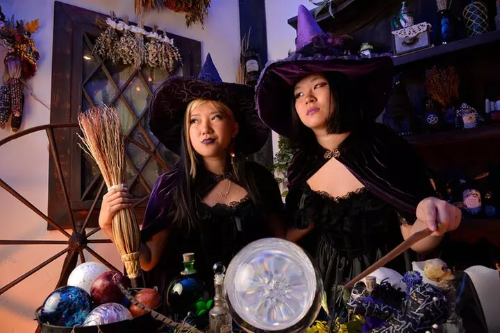 Witch Costume Photo Shoot - Witch Cottage theatrical set - Primary Image