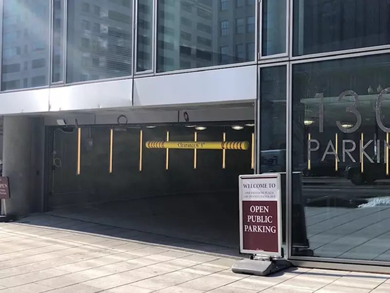 Parking at 1301 Pennsylvania Ave. NW. Garage