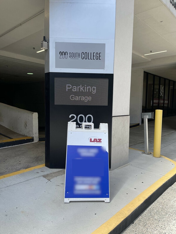 Parking at 200 S. College St. Garage