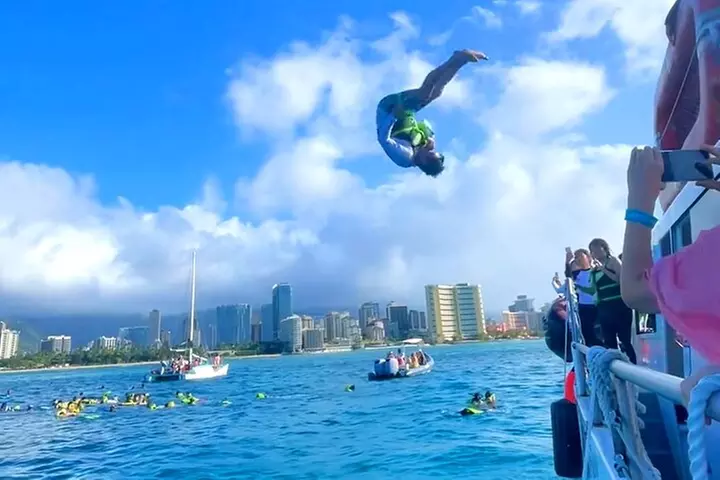 Waikiki Catamaran Escape: Snorkel with Turtles & Water Sports Fun