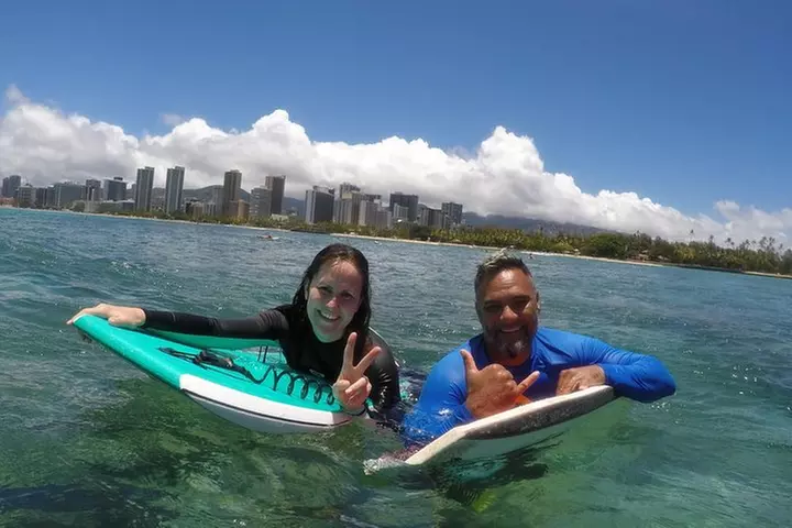 Semi-Private Bodyboarding Lesson with Waikiki Courtesy Shuttle - Primary Image