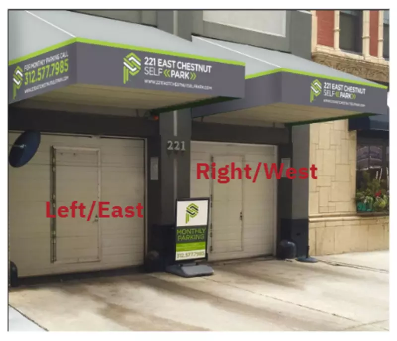Parking at 221 E. Chestnut East (Left) Entrance Garage - Second Medium