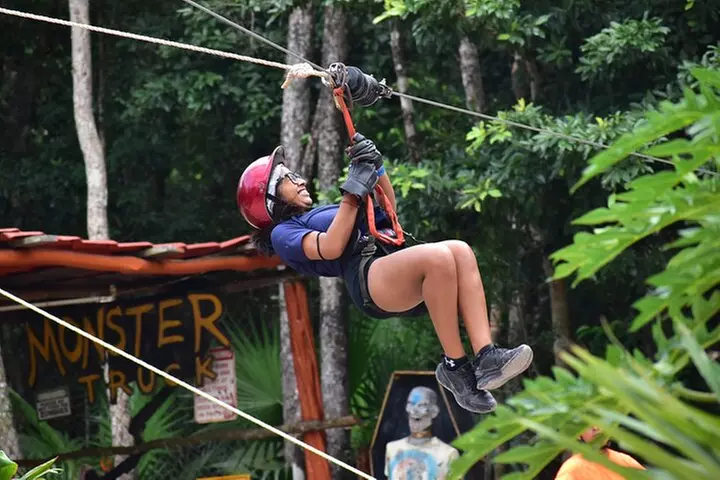 Combo 3X1 Jungle ATV Single, Ziplines & Cenote from Playa del Carme...