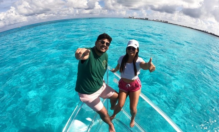 Image 5: Isla Mujeres Clear Boat Ride + Free Photo at Reef & Marine Life