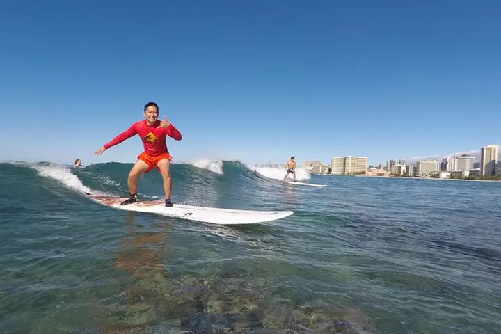 Exclusive Group Surfing Lesson with Waikiki Courtesy Shuttle