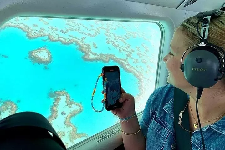 1hour Scenic Flight Heart Reef, Whitehaven Beach, Hill Inlet, GBR